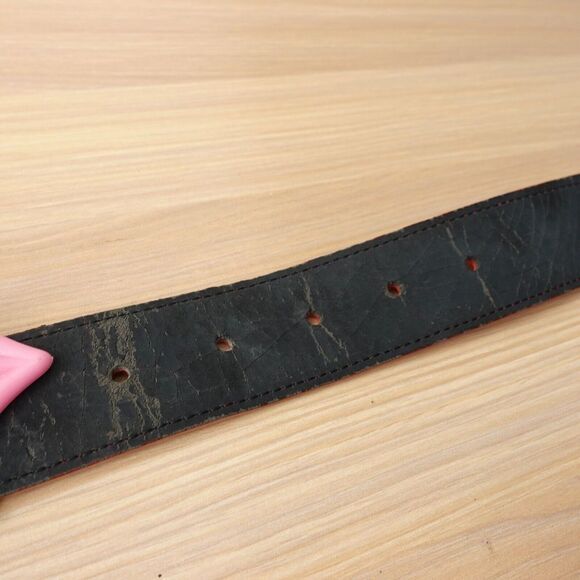 MOSCHINO Belt XS Logo Gold‎ Red Leather Italian Luxury Vintage Redwall I AM RICH main image 5